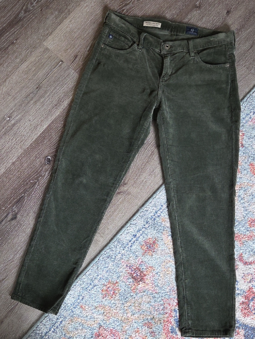 AG Adriano Goldschmied Petite Crop Corduroy - Green 28P